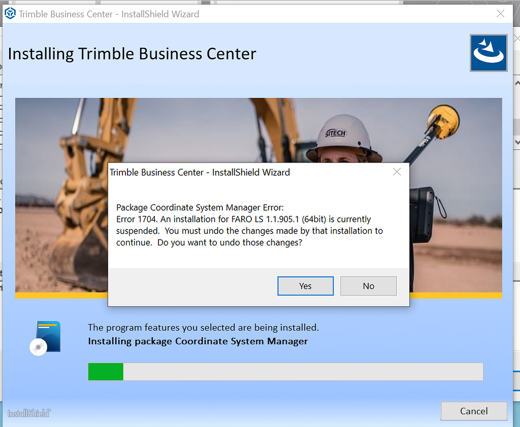 5.8 Update, Error 1704, FARO LS 1.1.905.1 (64bit) an installation for